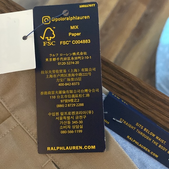 Ralph Lauren Tan Chino Pants Classic Cotton Blend - Picture 9 of 11